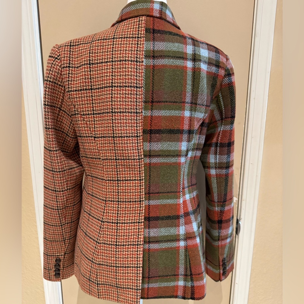 Sam Edelman Women's Imogen Mixed-Plaid Double-Breasted Blazer Small - Picture 9 of 14
